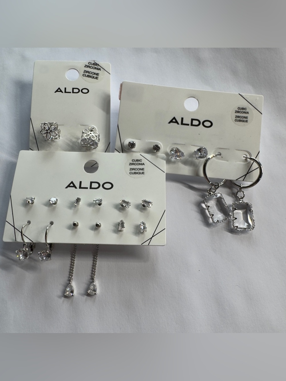 Aldo Silver-Tone Cubic Zirconia Earring Multipack
